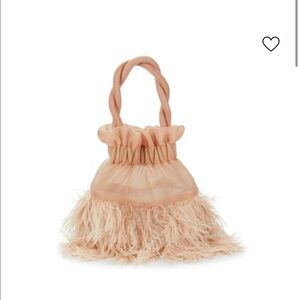 Staud Grace Ostrich Feather Top Handle Bag